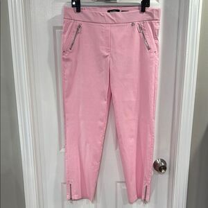 ROBELL NENA 09 ANKLE GRAZER ZIP DETAIL TROUSER. PINK